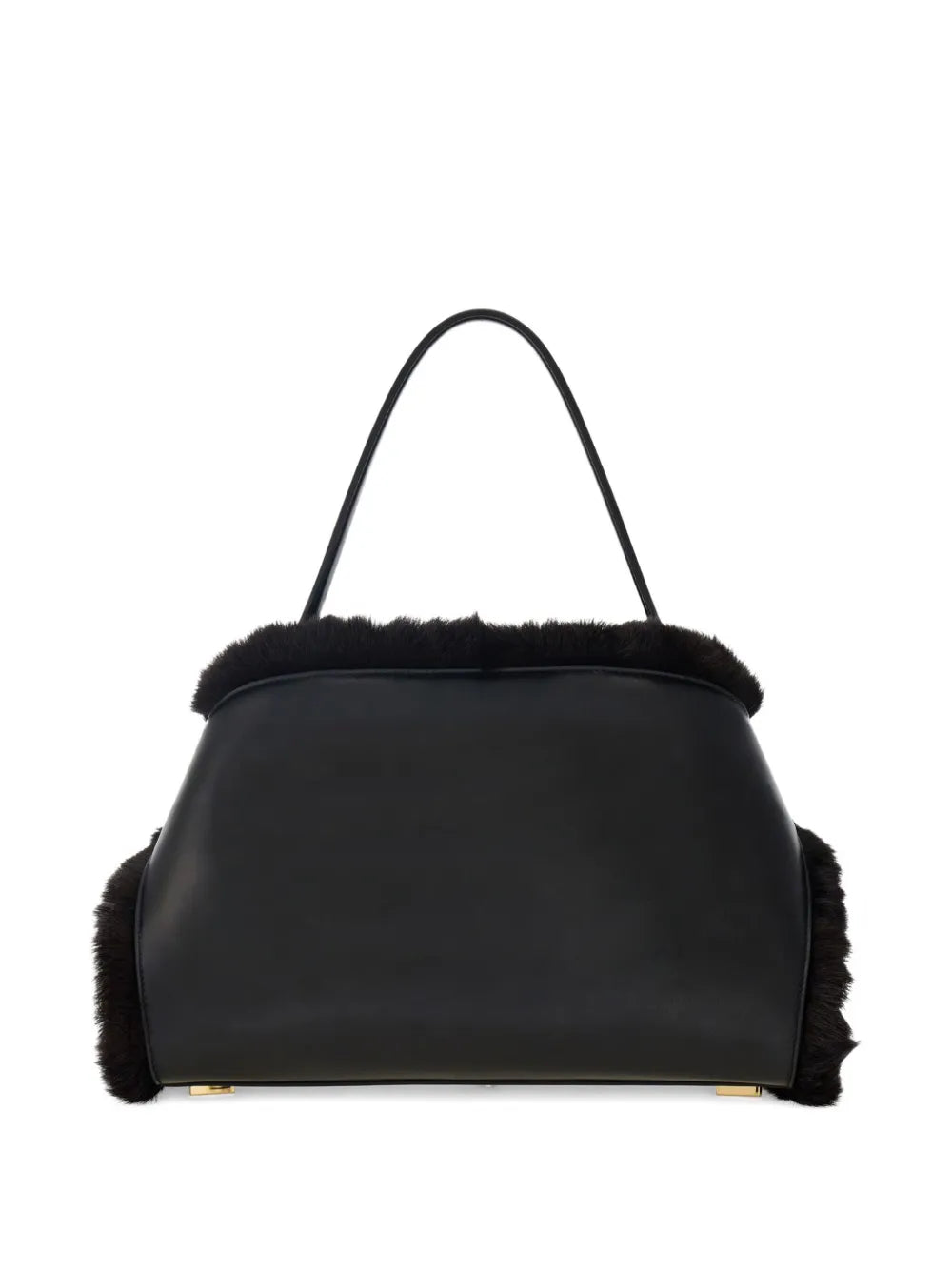 Ferragamo Medium Hug Soft Fur Trimmed Shoulder Bag — Same as shown — Size One Size — Side View