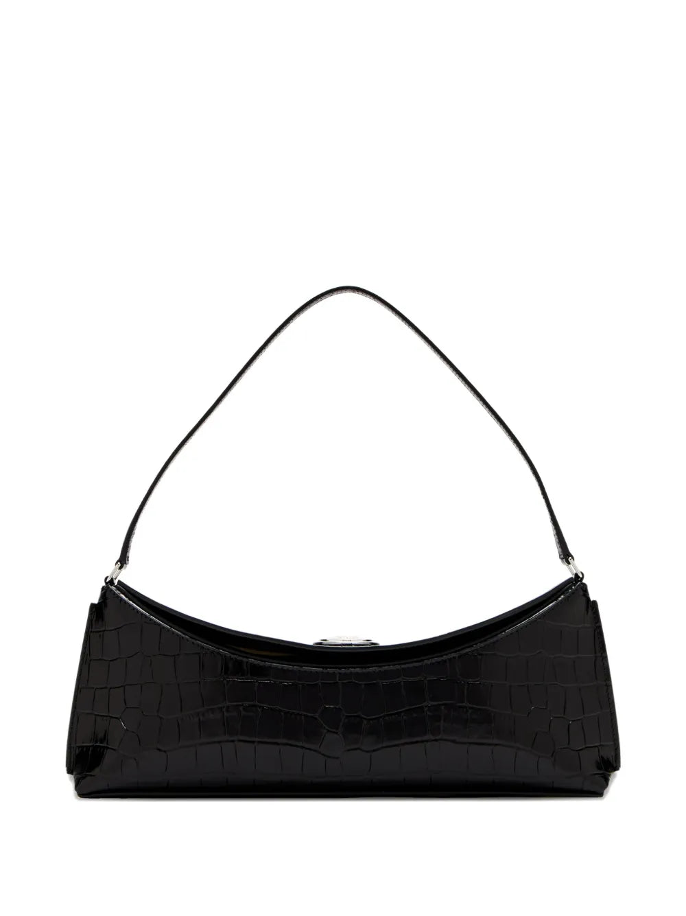 Jacquemus A Clutch Ovalo Crocodile Embossed Shoulder Bag — Same as shown — Size One Size — Front View