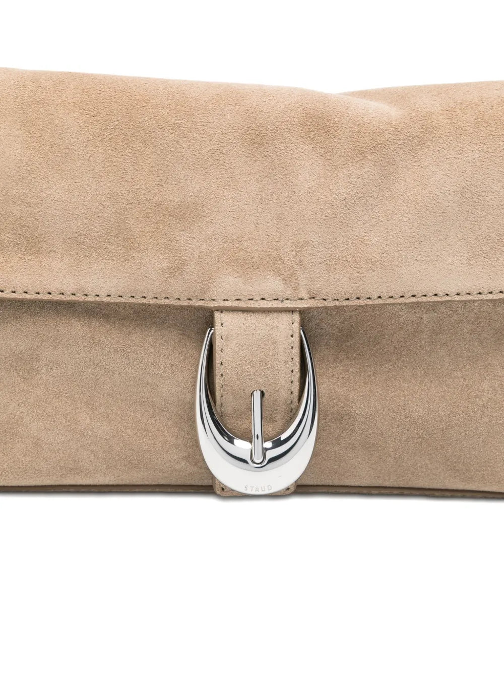 Staud Harlow Buckled Suede Shoulder Bag — Same as shown — Size One Size — Top View