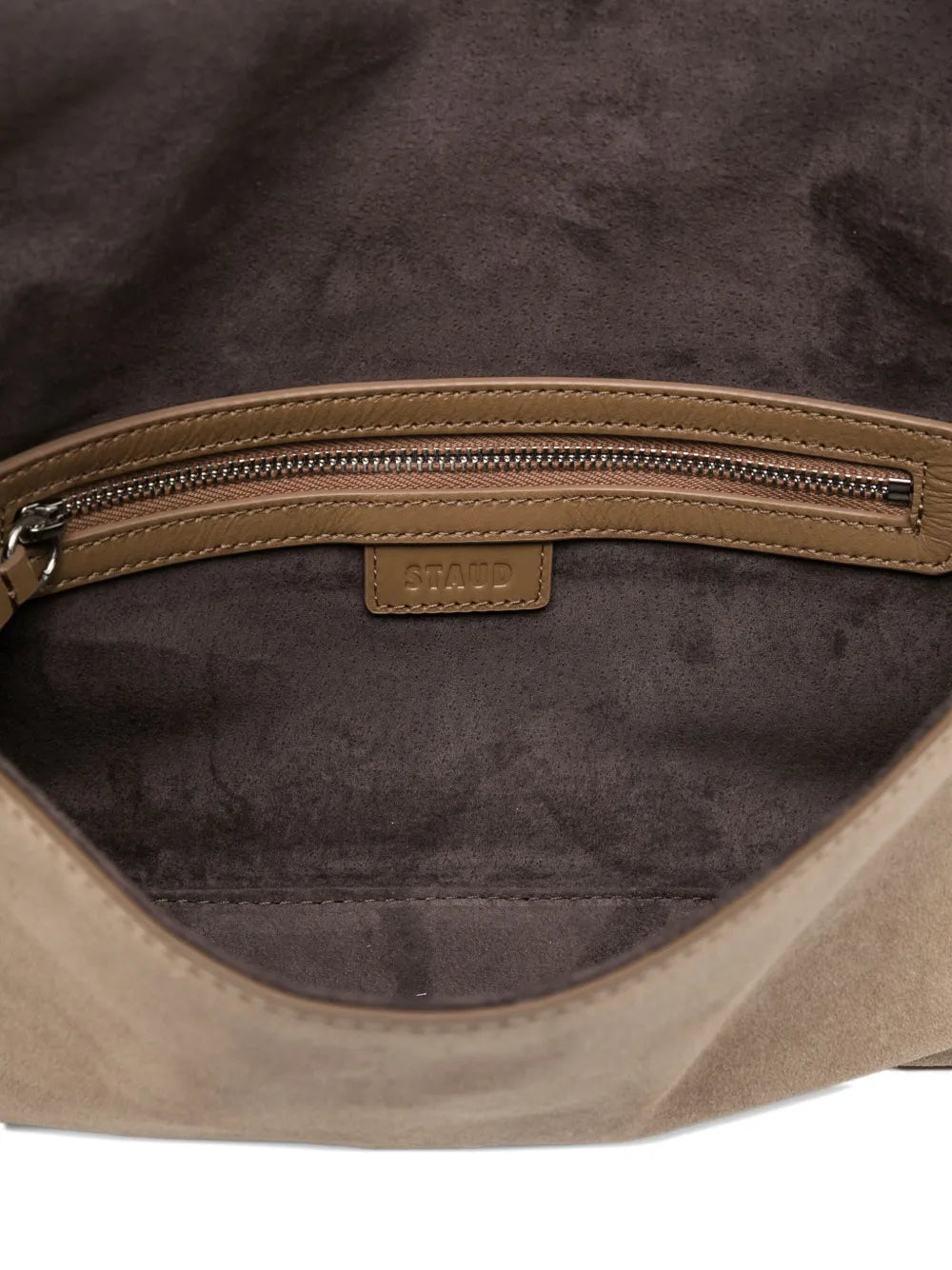 Staud Harlow Buckled Suede Shoulder Bag — Same as shown — Size One Size — Detail View