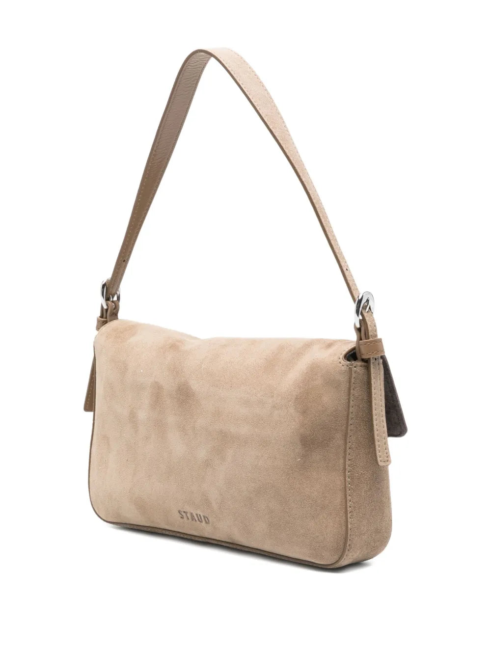 Staud Harlow Buckled Suede Shoulder Bag — Same as shown — Size One Size — Back View