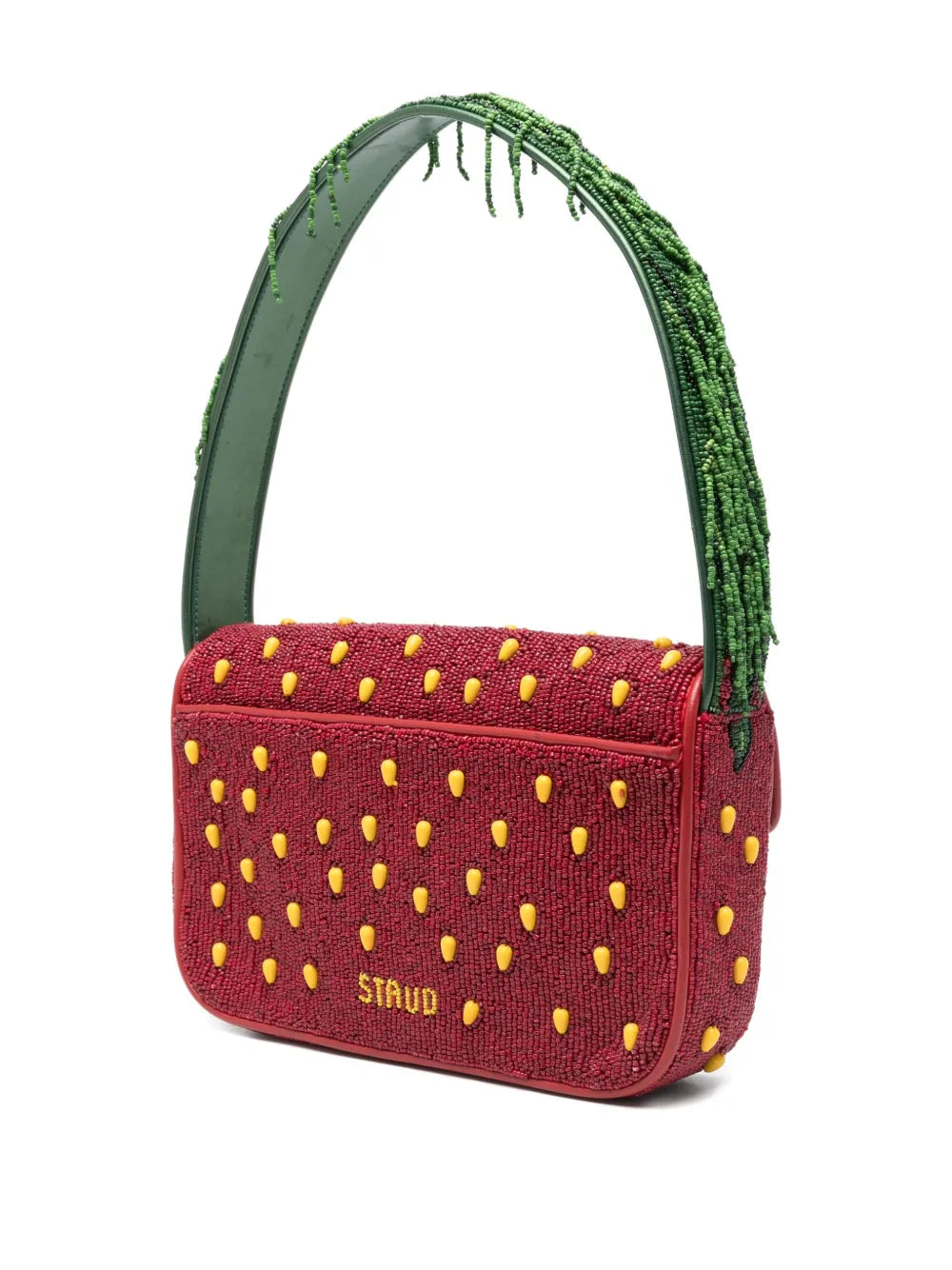 Staud Tommy Beaded Strawberry Motif Shoulder Bag — Same as shown — Size One Size — Back View