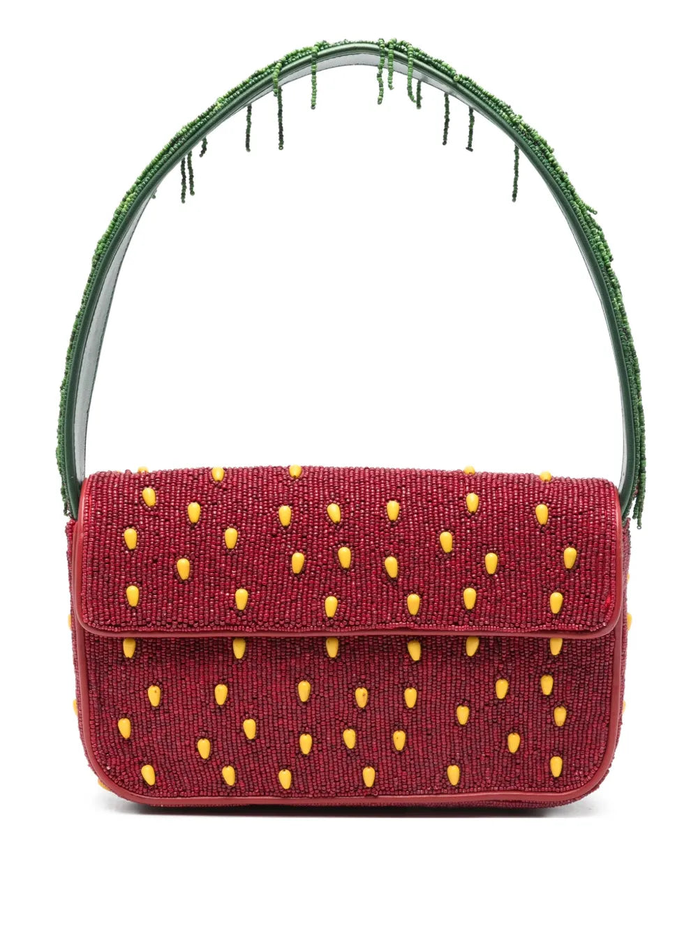 Staud Tommy Beaded Strawberry Motif Shoulder Bag — Same as shown — Size One Size — Front View