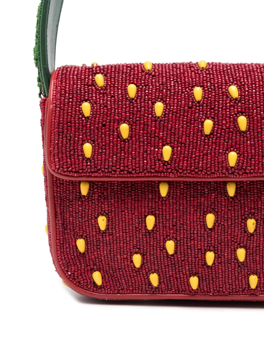 Staud Tommy Beaded Strawberry Motif Shoulder Bag — Same as shown — Size One Size — Top View