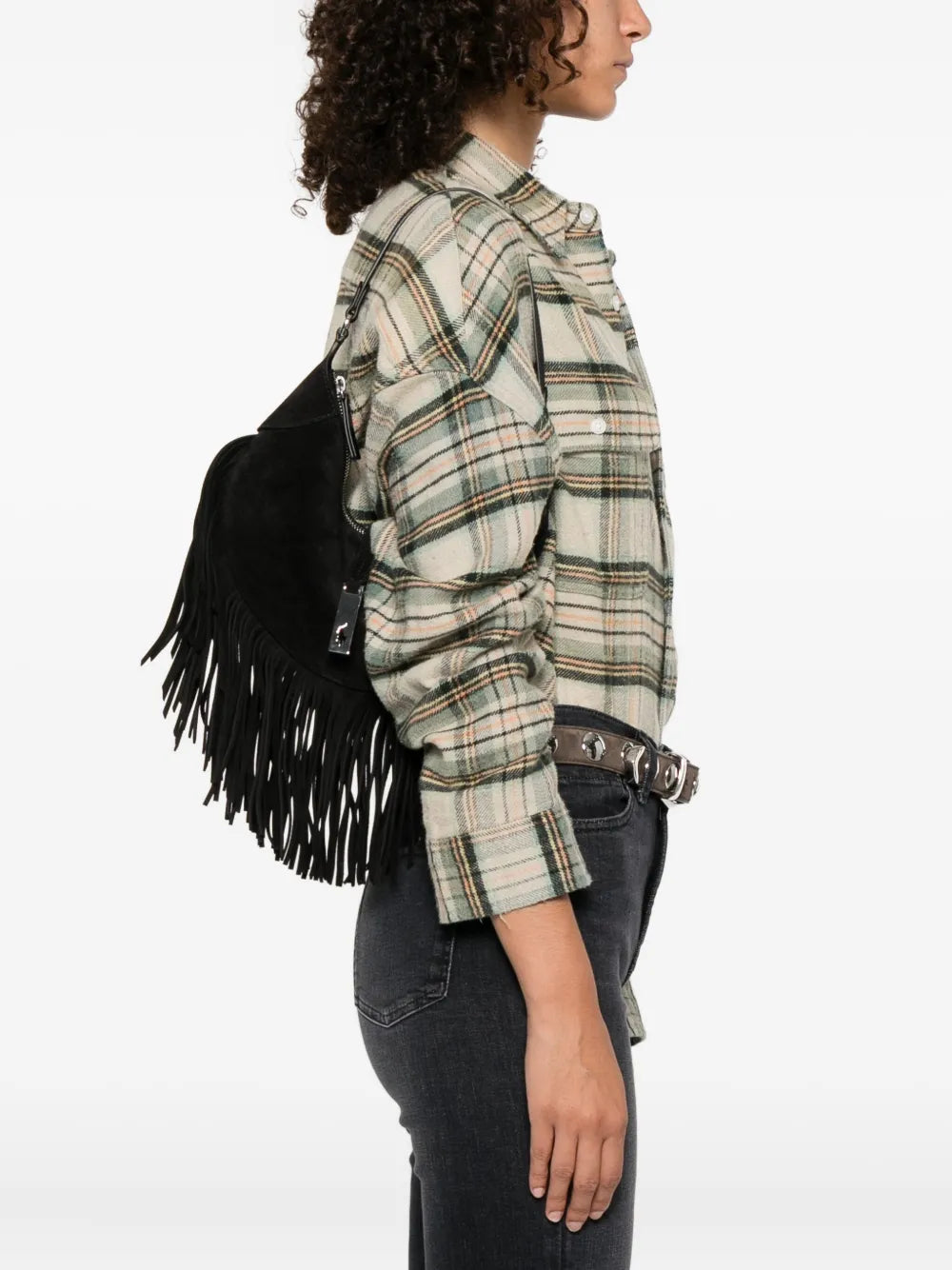Polo Ralph Lauren Fringed Suede Shoulder Bag — Same as shown — Size One Size — Side View