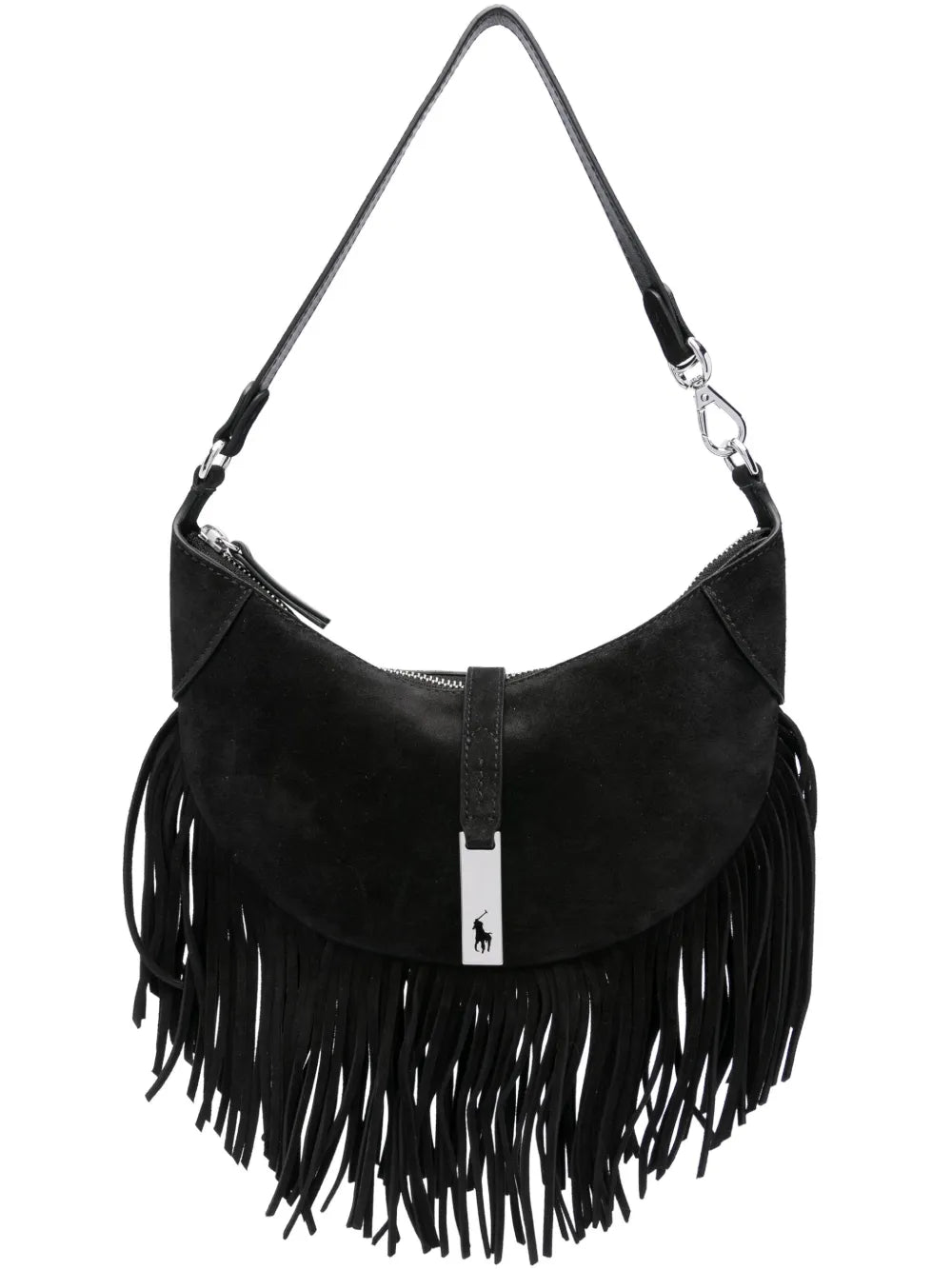Polo Ralph Lauren Fringed Suede Shoulder Bag — Same as shown — Size One Size — Front View