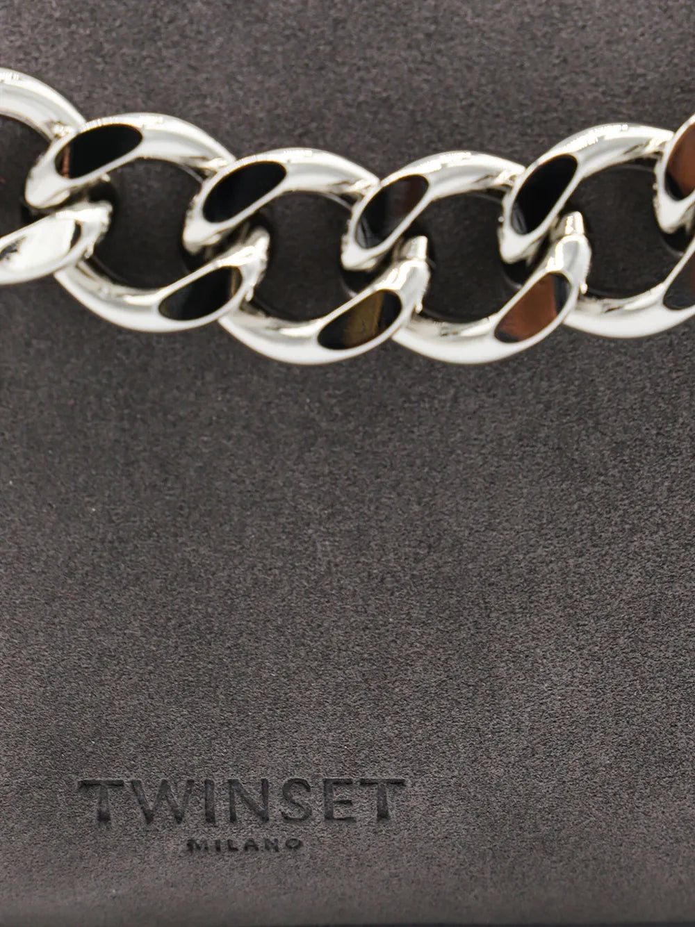 Twinset Liliane Chain Embellished Suede Shoulder Bag — Same as shown — Size One Size — Top View