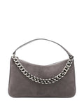 Twinset Liliane Chain Embellished Suede Shoulder Bag — Same as shown — Size One Size — Front View