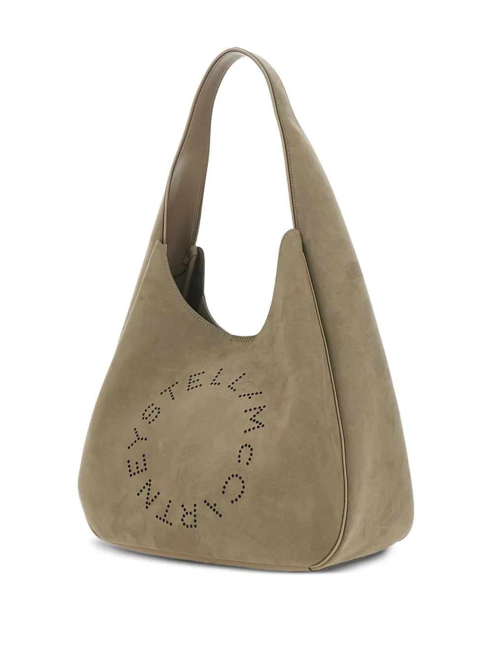 Stella Mccartney Large Logo Perforated Suede Shoulder Bag — Same as shown — Size One Size — Side View