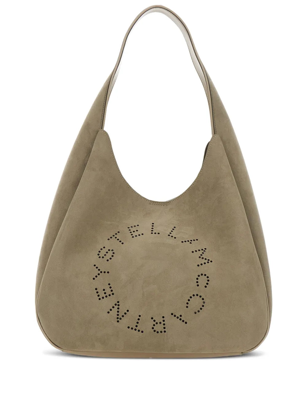 Stella Mccartney Large Logo Perforated Suede Shoulder Bag — Same as shown — Size One Size — Front View