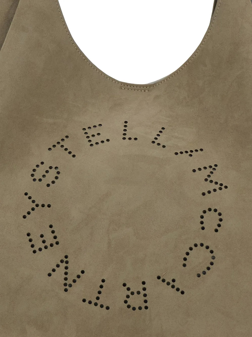 Stella Mccartney Large Logo Perforated Suede Shoulder Bag — Same as shown — Size One Size — Top View
