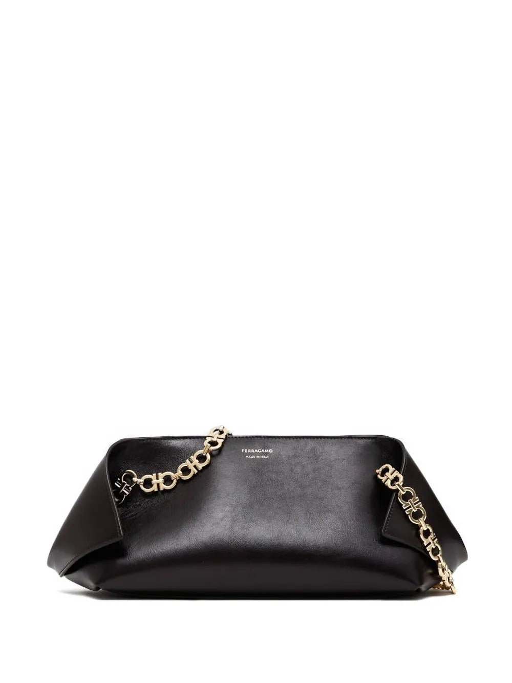 Ferragamo Small Folded Chain Link Flap Shoulder Bag — Same as shown — Size One Size — Front View