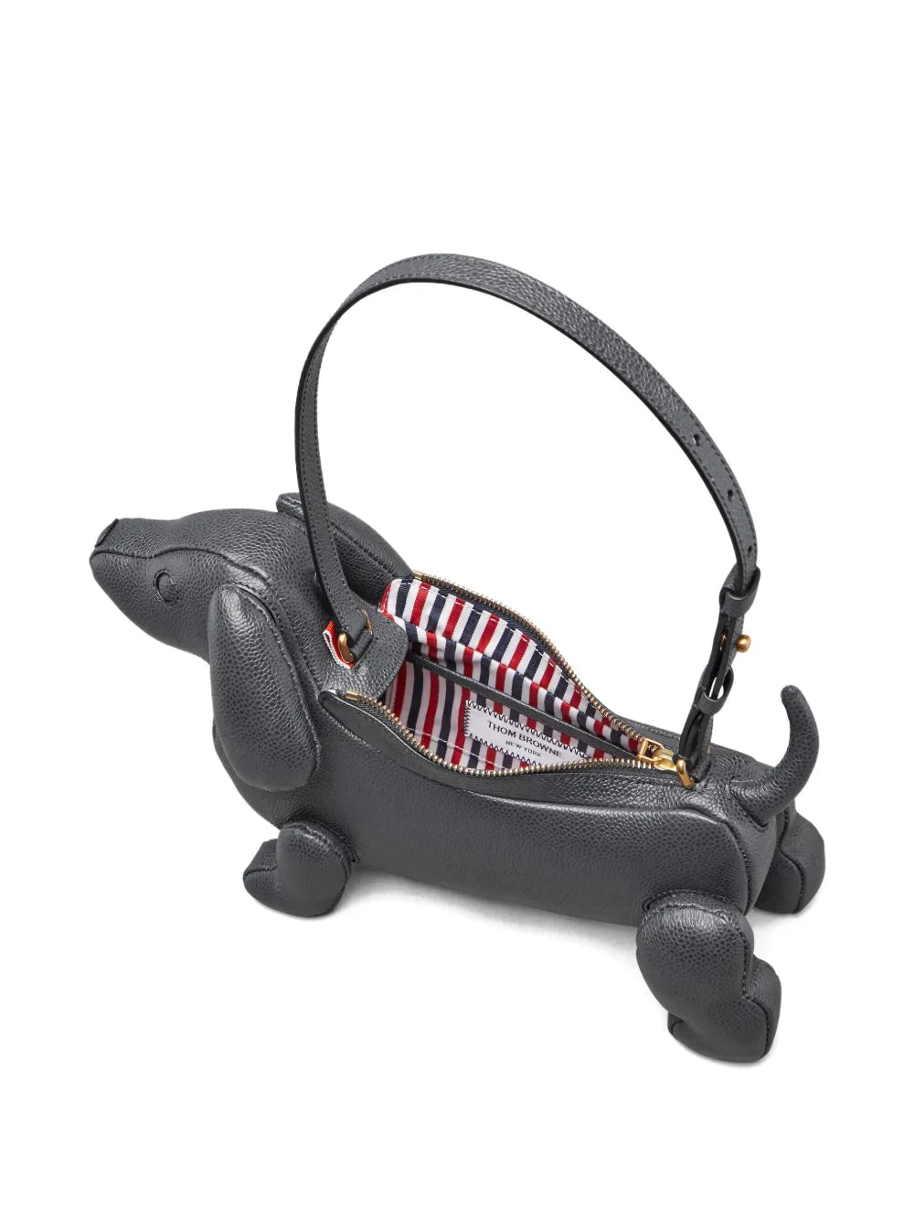 Thom Browne Hector Pebble Grain Leather Shoulder Bag — Same as shown — Size One Size — Top View