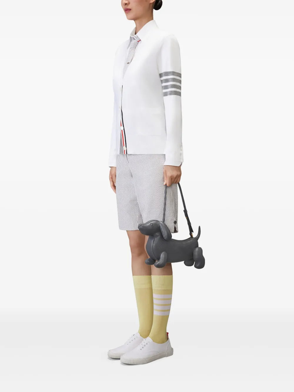 Thom Browne Hector Pebble Grain Leather Shoulder Bag — Same as shown — Size One Size — Back View