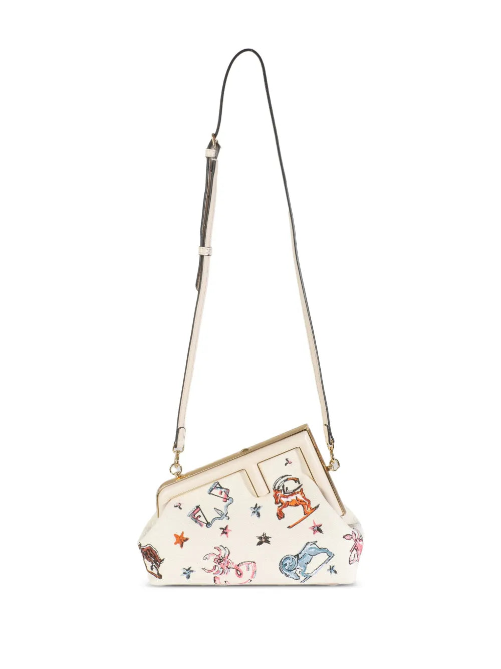 Fendi Pre Owned Astrology Embroidered Canvas Bag — Same as shown — Size One Size — Back View