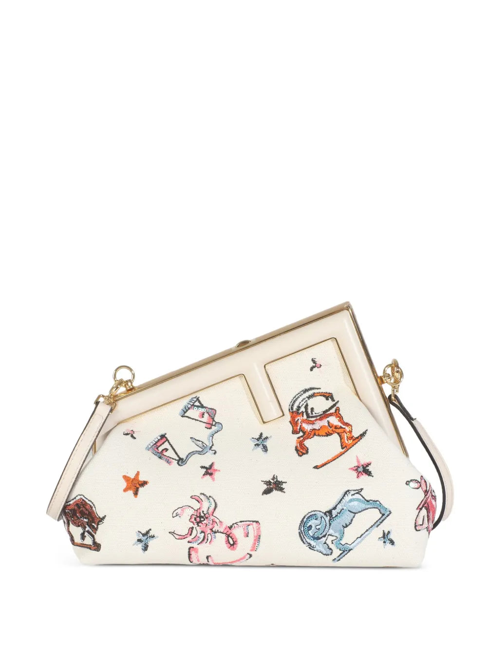 Fendi Pre Owned Astrology Embroidered Canvas Bag — Same as shown — Size One Size — Front View