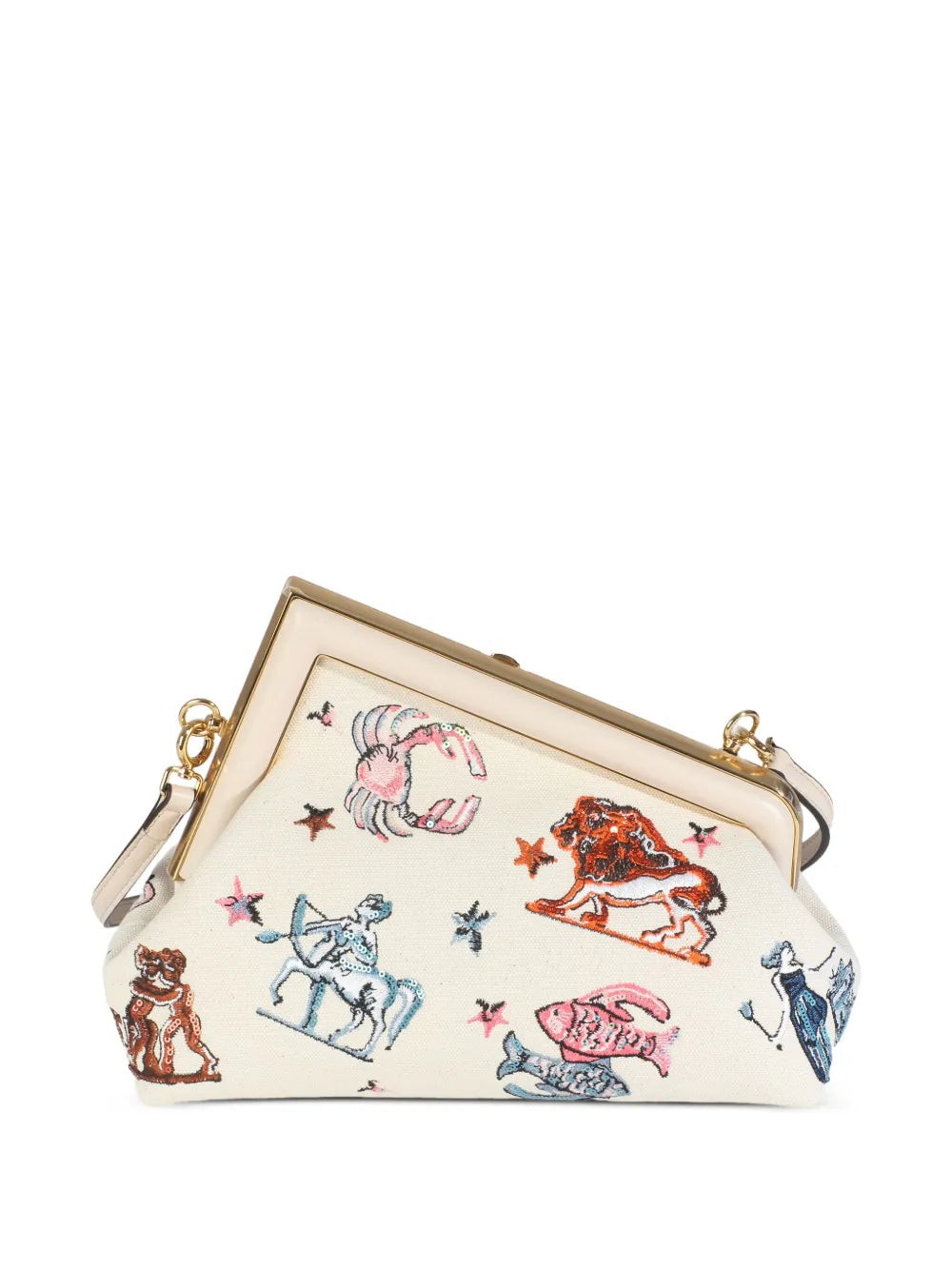 Fendi Pre Owned Astrology Embroidered Canvas Bag — Same as shown — Size One Size — Side View