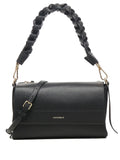 Coccinelle Braided Handle Leather Shoulder Bag — Same as shown — Size One Size — Front View