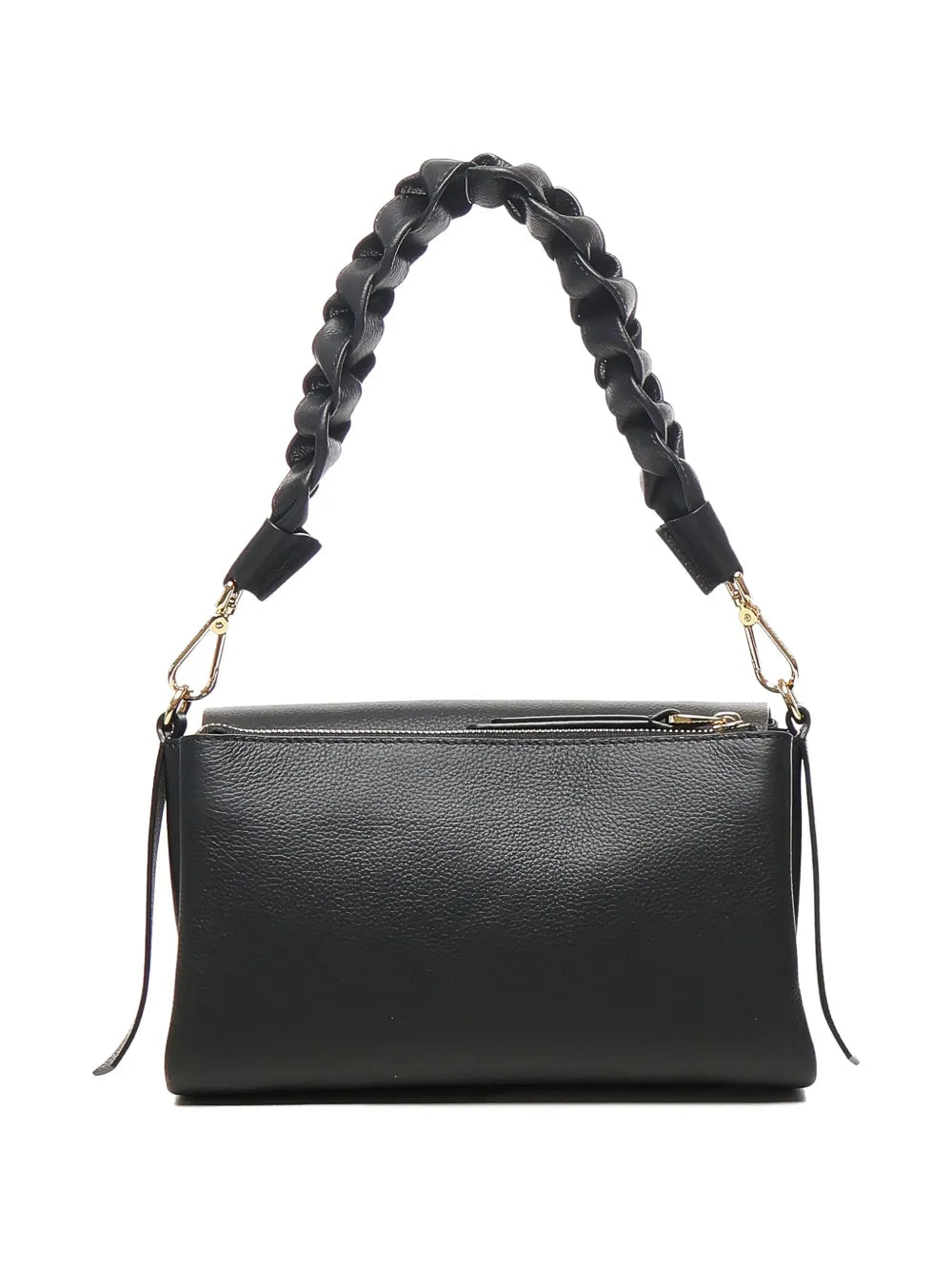 Coccinelle Braided Handle Leather Shoulder Bag — Same as shown — Size One Size — Side View