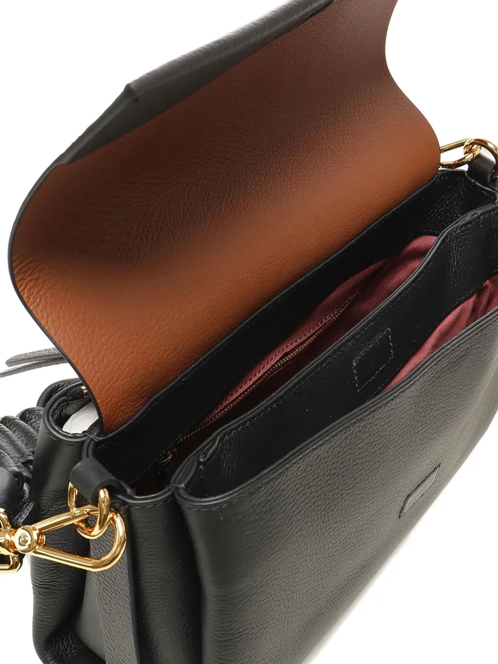 Coccinelle Braided Handle Leather Shoulder Bag — Same as shown — Size One Size — Top View