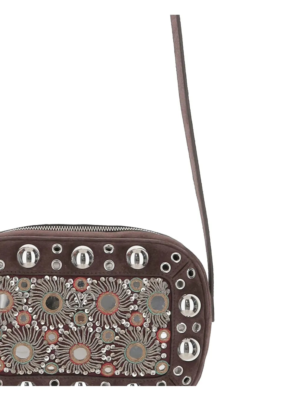 Valentino Garavani Nellcote Mirror Embellished Stud Detailed Shoulder Bag — Same as shown — Size One Size — Top View