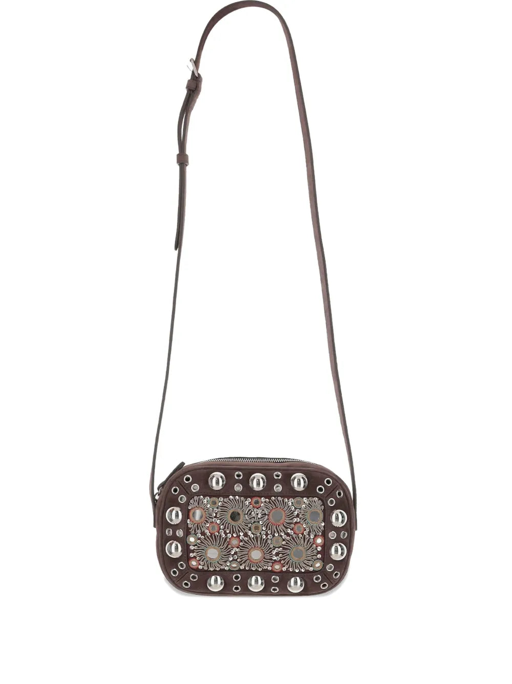 Valentino Garavani Nellcote Mirror Embellished Stud Detailed Shoulder Bag — Same as shown — Size One Size — Front View
