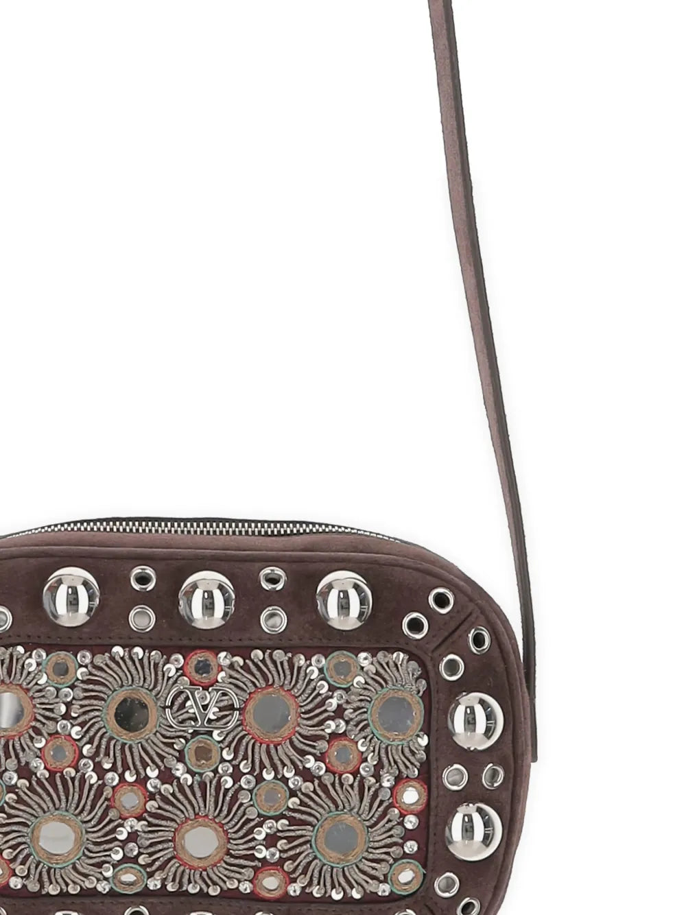 Valentino Garavani Nellcote Mirror Embellished Stud Detailed Shoulder Bag — Same as shown — Size One Size — Detail View