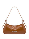 Love Moschino Curved Leather Shoulder Bag — Same as shown — Size One Size — Front View