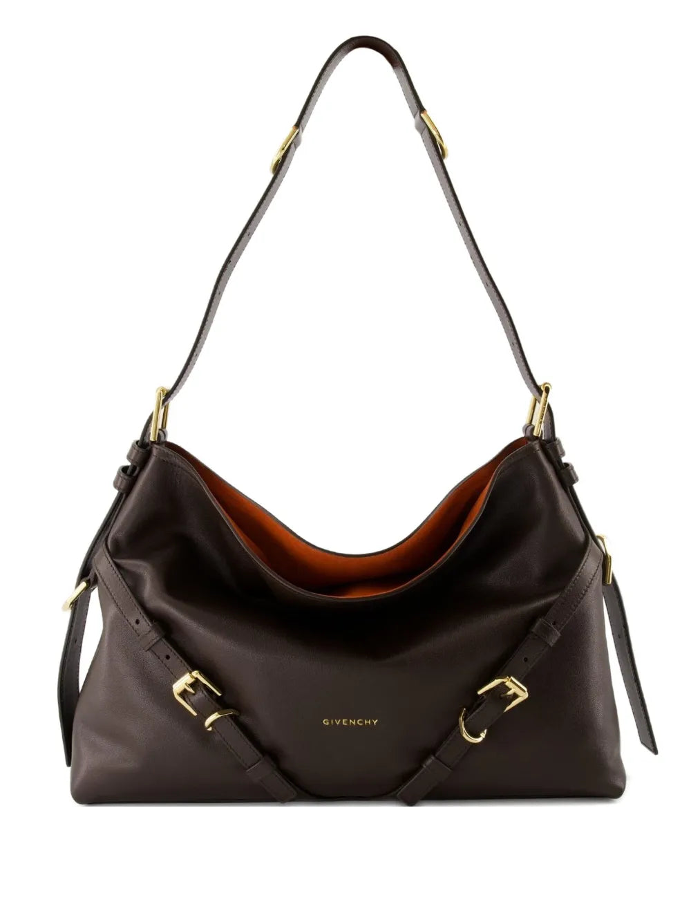 Givenchy Medium Voyou Buckle Fastening Calfskin Shoulder Bag — Same as shown — Size One Size — Front View