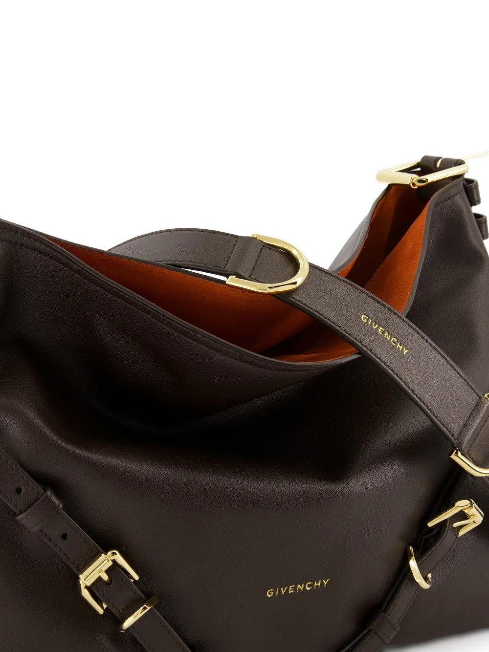 Givenchy Medium Voyou Buckle Fastening Calfskin Shoulder Bag — Same as shown — Size One Size — Back View