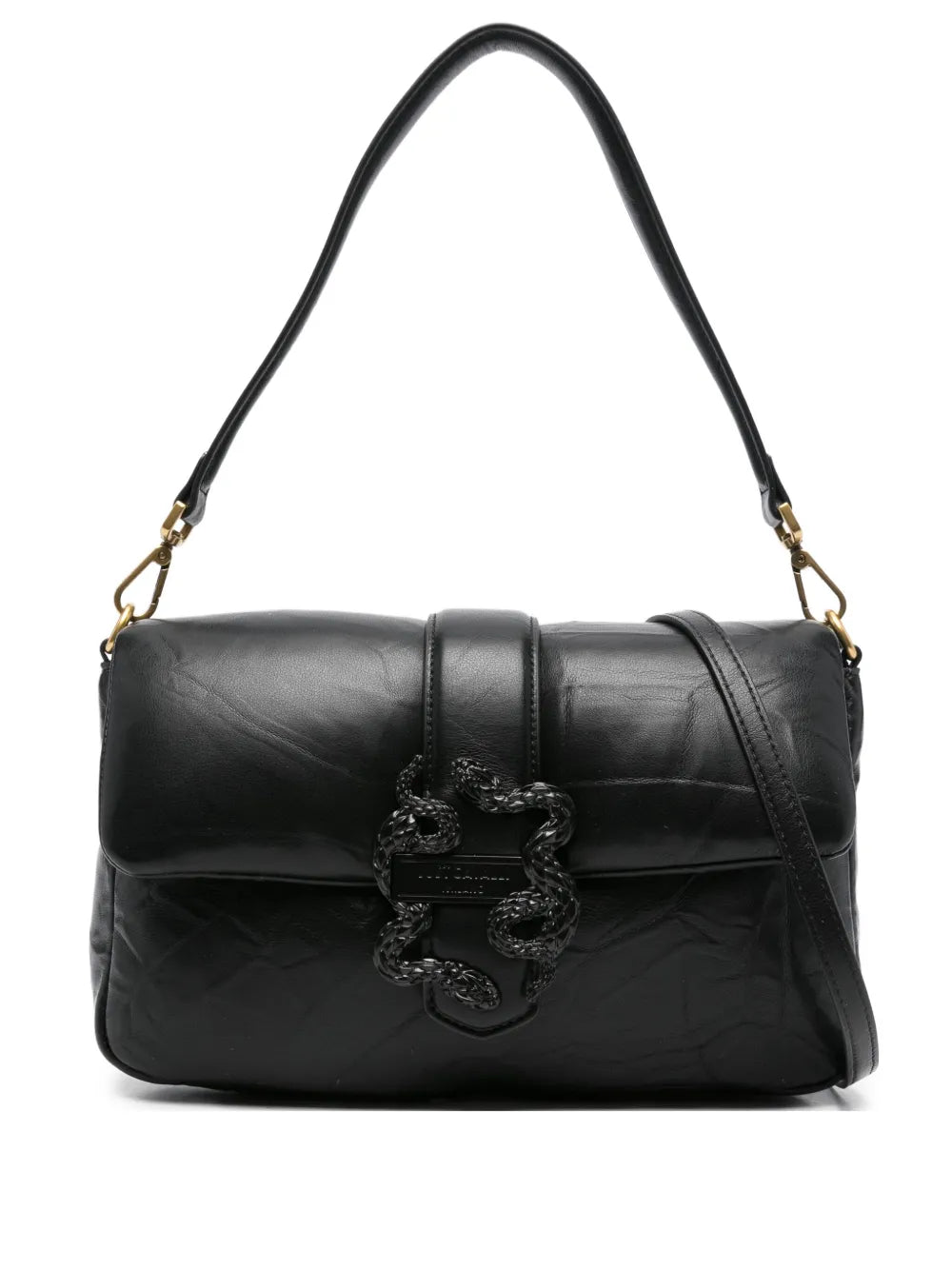 Just Cavalli Snake Buckle Shoulder Bag — Same as shown — Size One Size — Front View