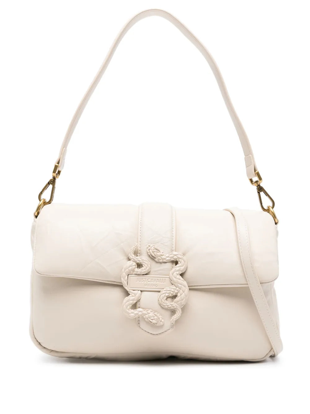Just Cavalli Snake Buckle Shoulder Bag — Same as shown — Size One Size — Front View