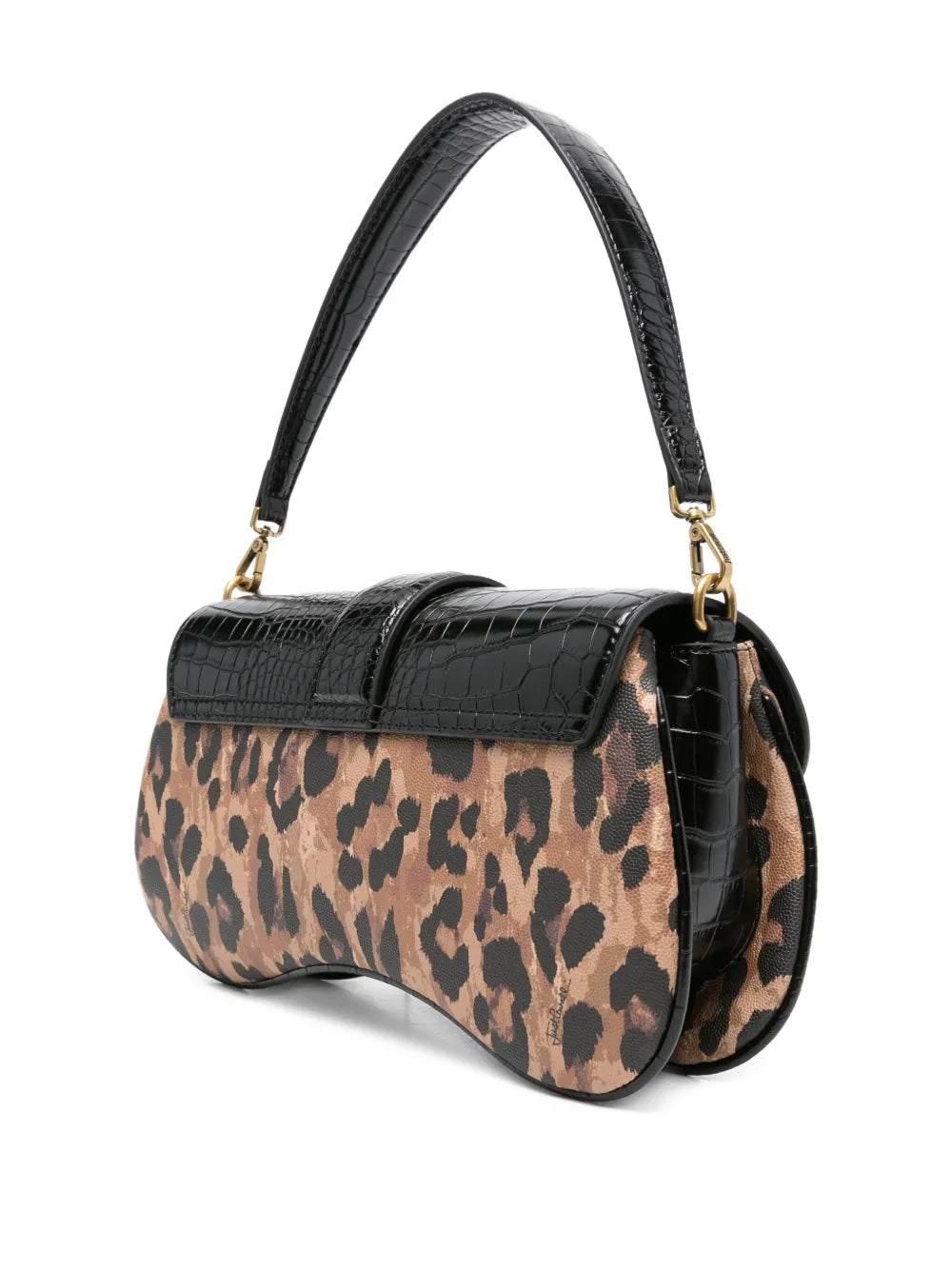 Just Cavalli Snake Buckle Leopard Print Shoulder Bag — Same as shown — Size One Size — Back View