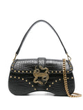 Just Cavalli Snake Embellished Studded Shoulder Bag — Same as shown — Size One Size — Front View