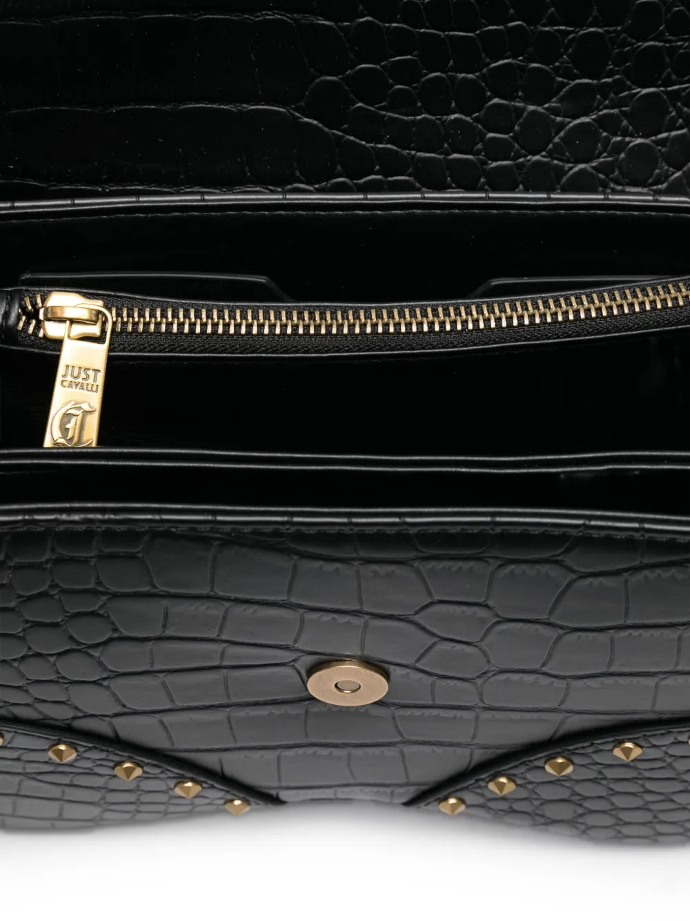 Just Cavalli Snake Embellished Studded Shoulder Bag — Same as shown — Size One Size — Detail View