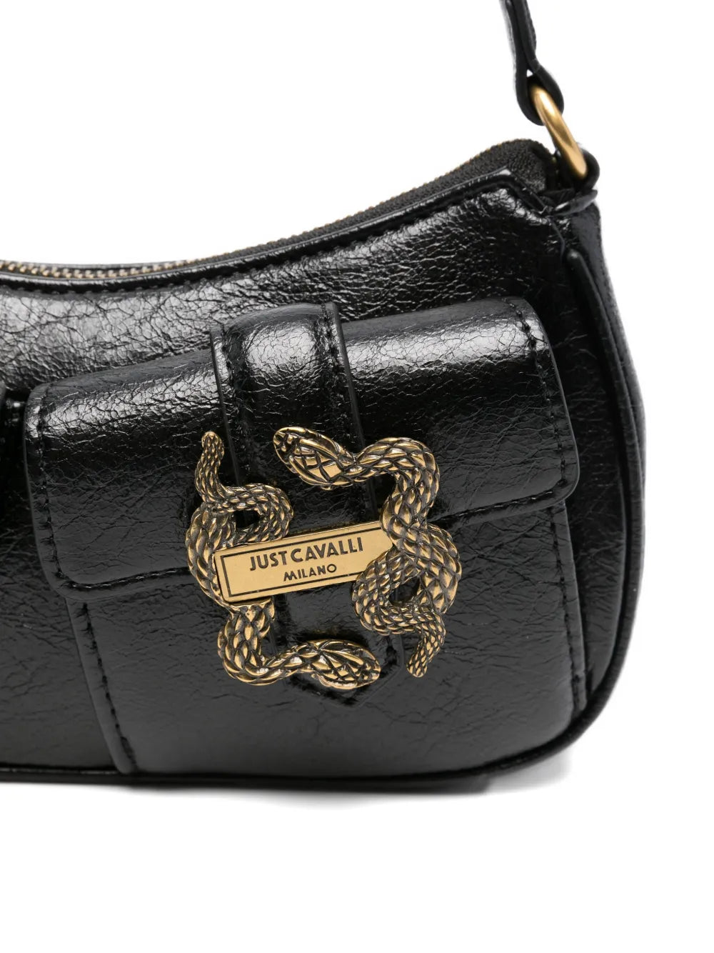 Just Cavalli Snake Buckle Shoulder Bag — Same as shown — Size One Size — Top View