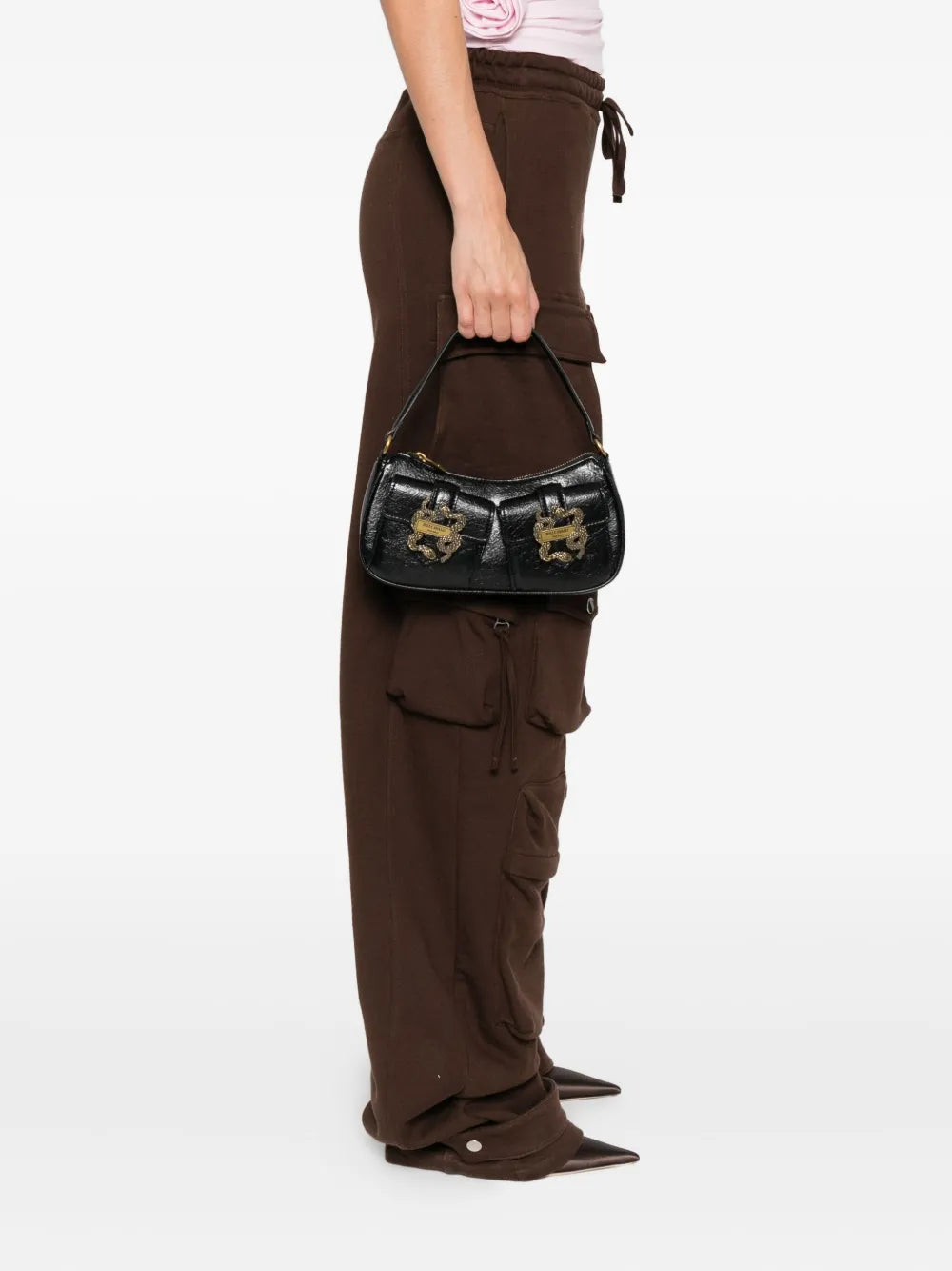 Just Cavalli Snake Buckle Shoulder Bag — Same as shown — Size One Size — Side View