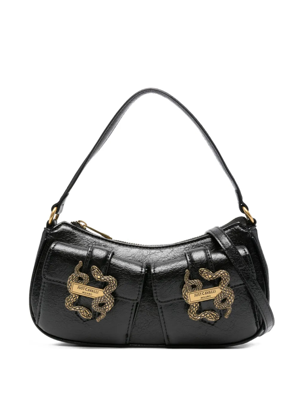 Just Cavalli Snake Buckle Shoulder Bag — Same as shown — Size One Size — Front View