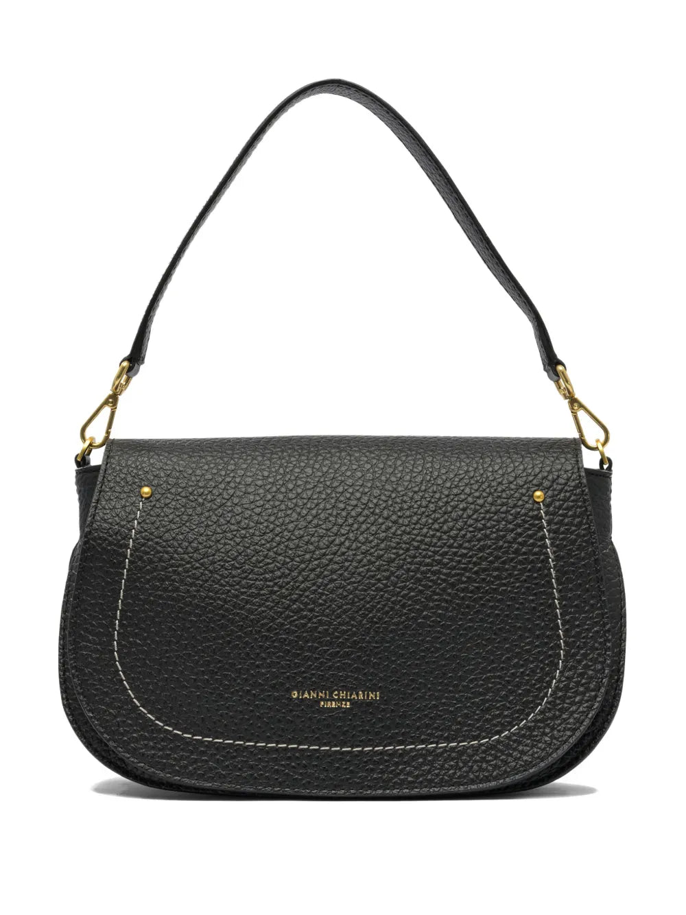 Gianni Chiarini Brooke Pebble Leather Curved Shoulder Bag — Same as shown — Size One Size — Front View