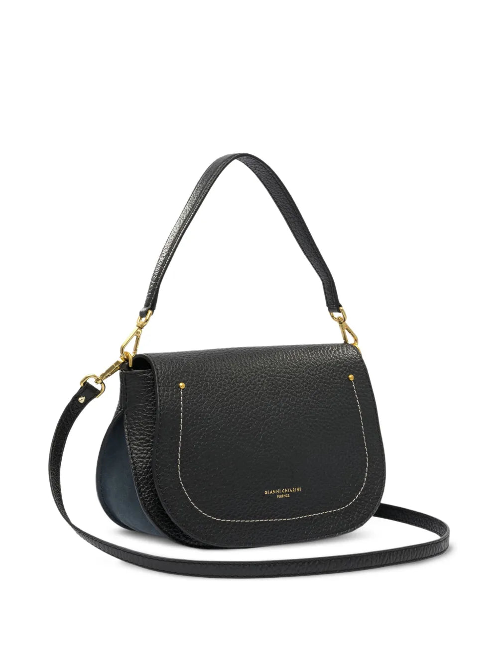 Gianni Chiarini Brooke Pebble Leather Curved Shoulder Bag — Same as shown — Size One Size — Back View