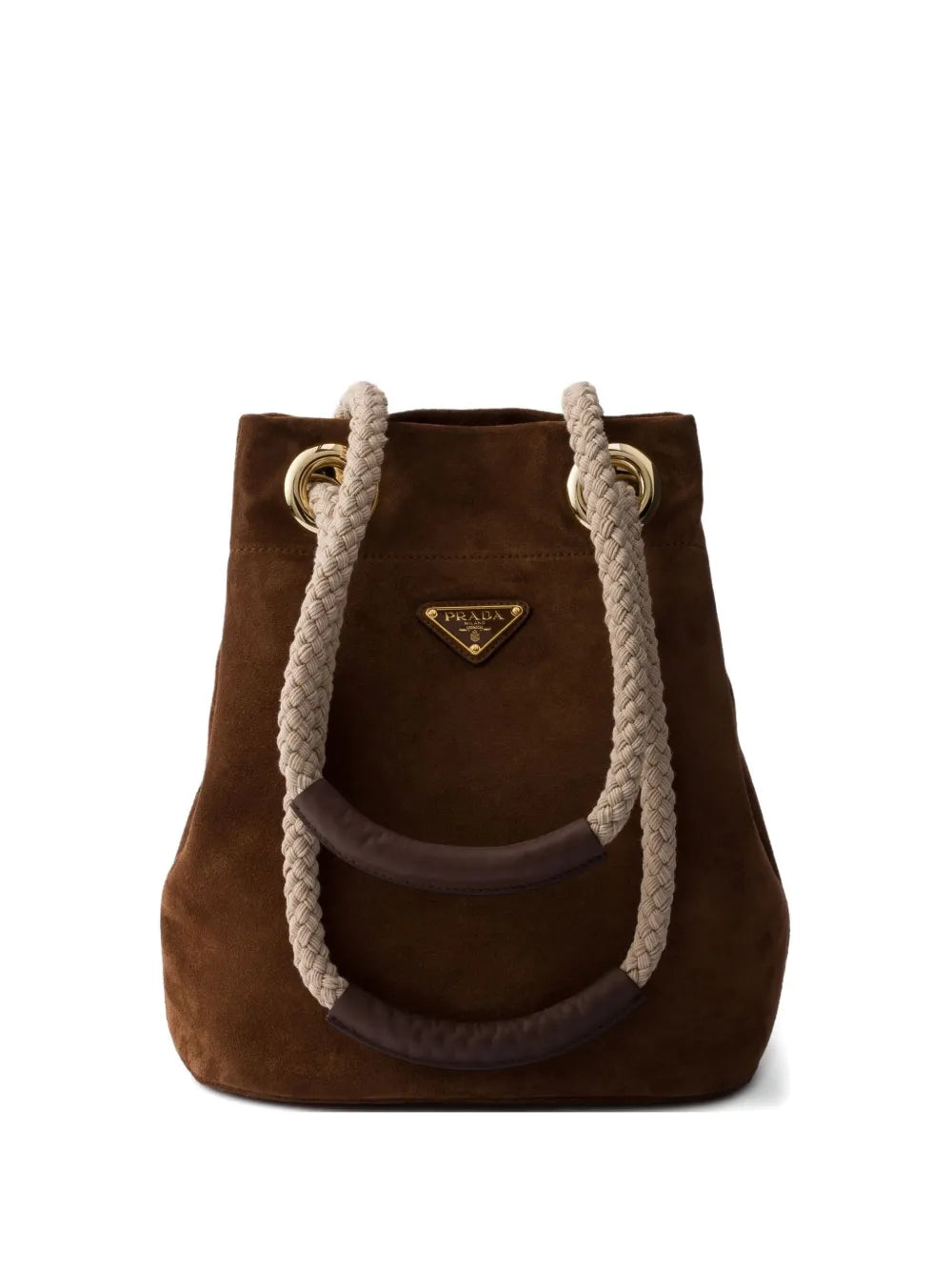 Prada Small Mariner Suede Bucket Bag — Same as shown — Size One Size — Front View