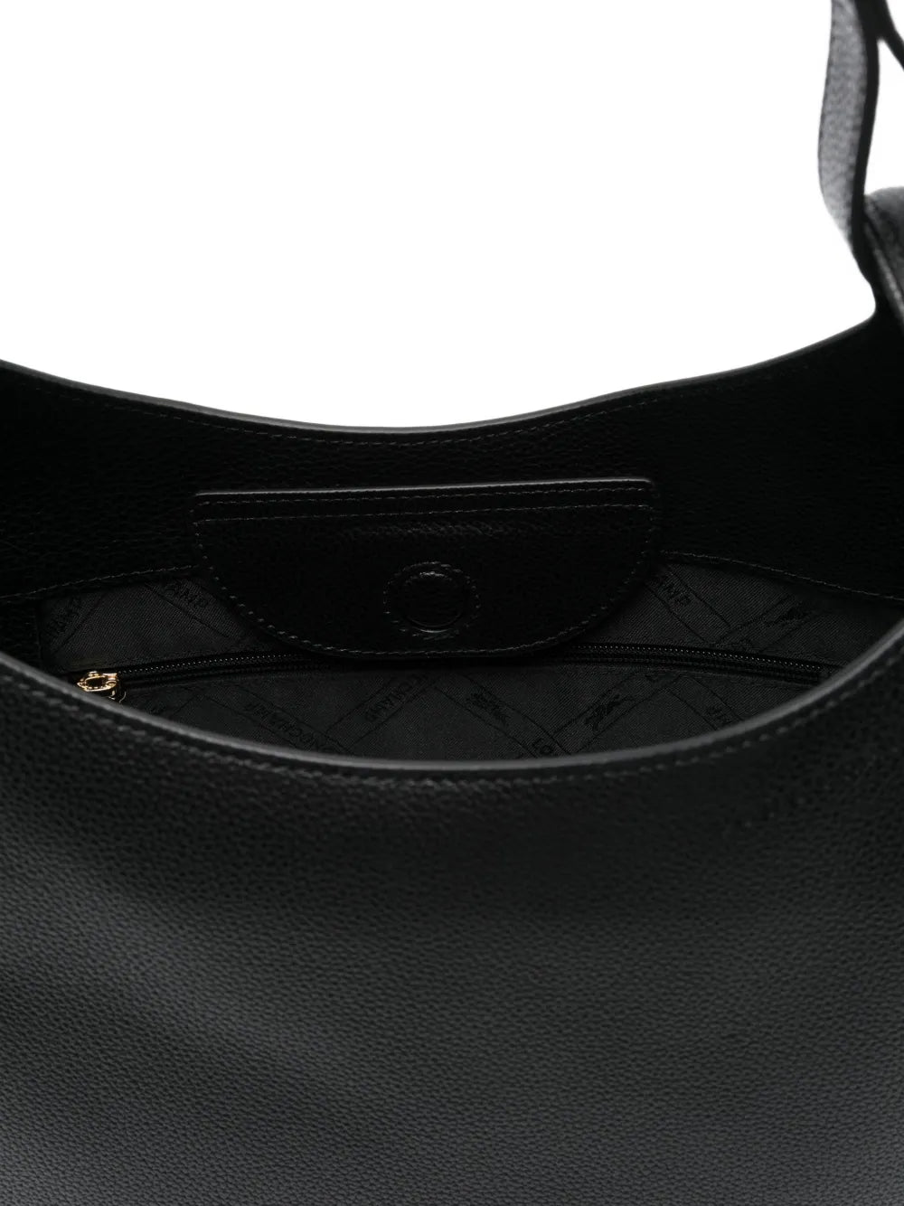 Longchamp Curved Leather Shoulder Bag — Same as shown — Size One Size — Detail View