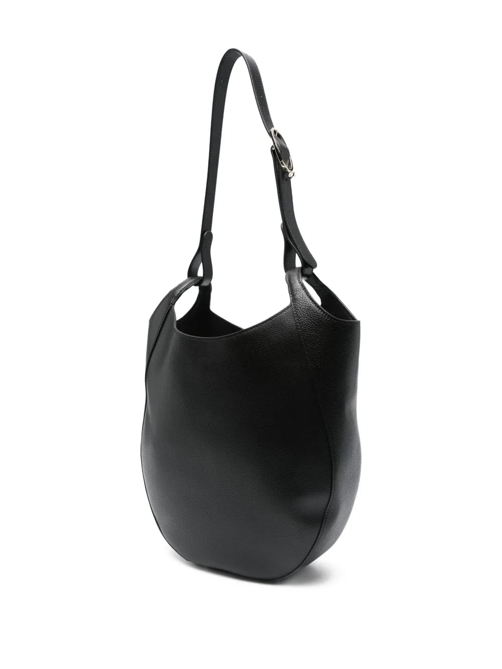 Longchamp Curved Leather Shoulder Bag — Same as shown — Size One Size — Back View