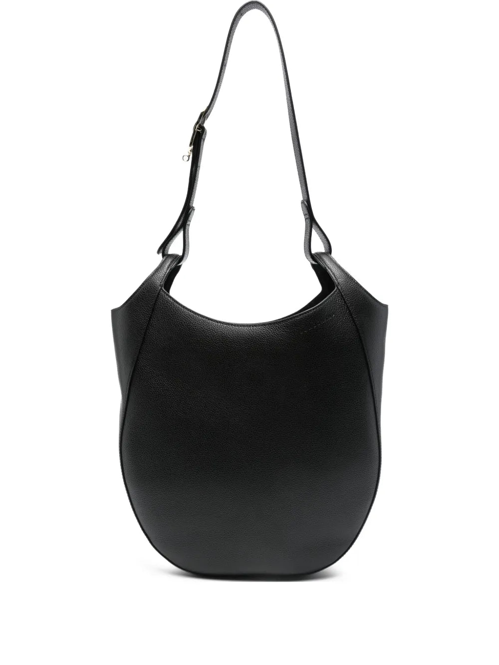 Longchamp Curved Leather Shoulder Bag — Same as shown — Size One Size — Front View