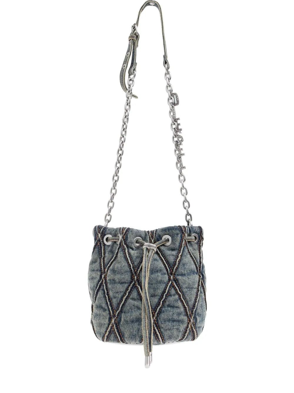 Diesel Mini Charm D Quilted Chain Strap Bag — Same as shown — Size One Size — Front View