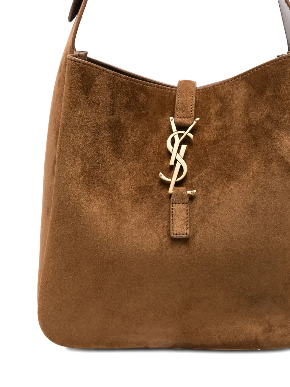 Saint Laurent Small Le 5 A 7 Supple Logo Plaque Suede Shoulder Bag — Same as shown — Size One Size — Top View
