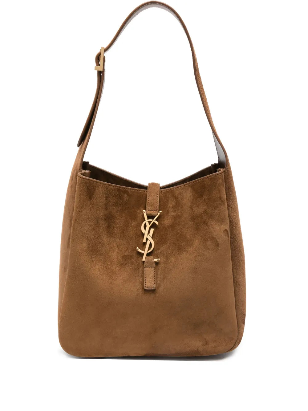 Saint Laurent Small Le 5 A 7 Supple Logo Plaque Suede Shoulder Bag — Same as shown — Size One Size — Front View