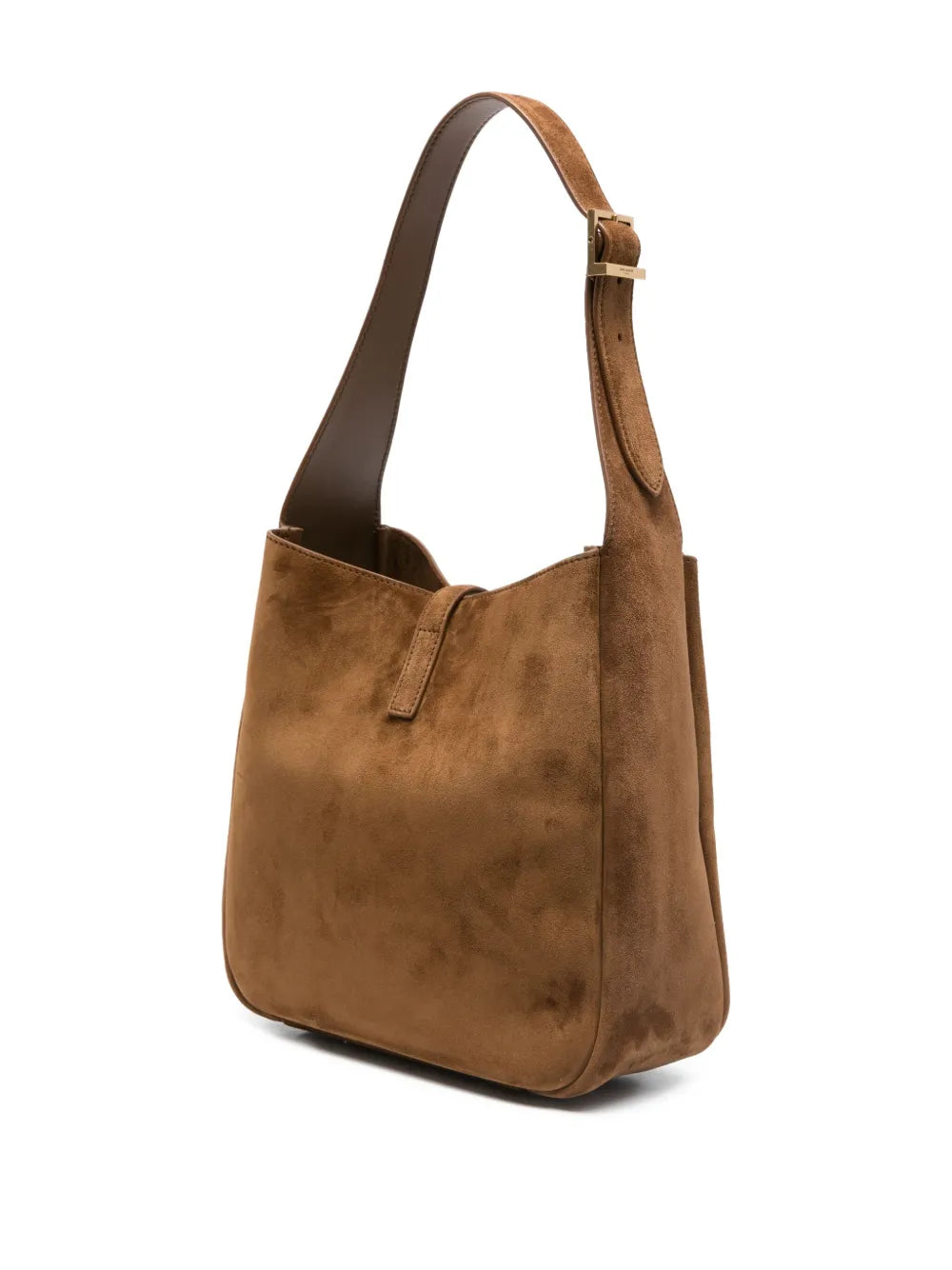 Saint Laurent Small Le 5 A 7 Supple Logo Plaque Suede Shoulder Bag — Same as shown — Size One Size — Back View
