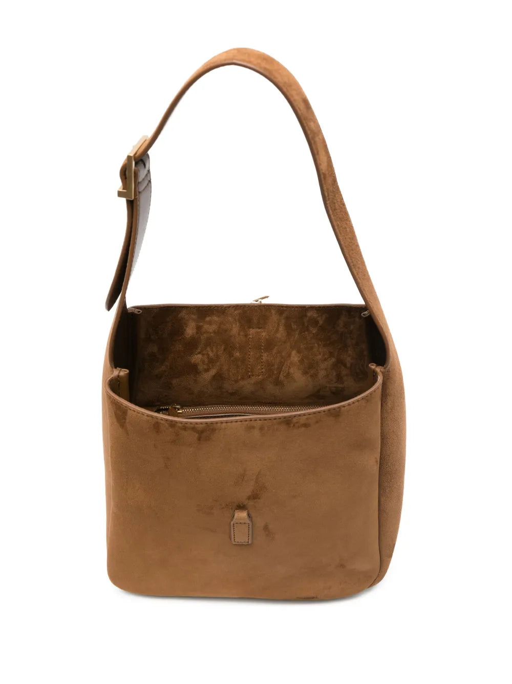 Saint Laurent Small Le 5 A 7 Supple Logo Plaque Suede Shoulder Bag — Same as shown — Size One Size — Detail View