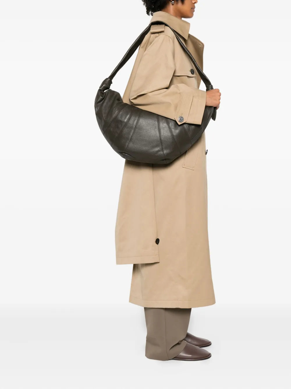 Lemaire Croissant Knotted Leather Shoulder Bag — Same as shown — Size One Size — Side View